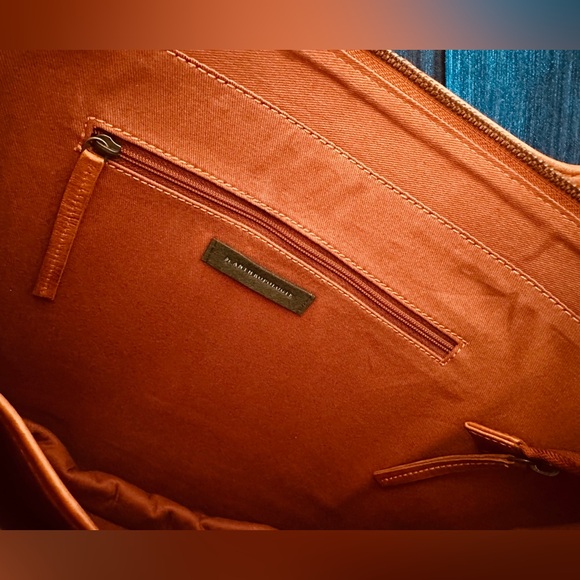 Anthropologie Round Tan Leather Handbag - Picture 3 of 3